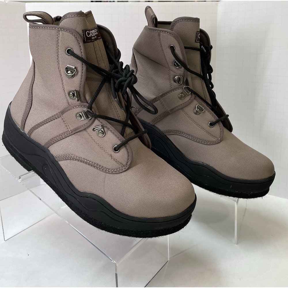 Caddis Explorer Heavy Duty Wading Fishing Boots Men's 10 Rubber Lug Soles NEW
